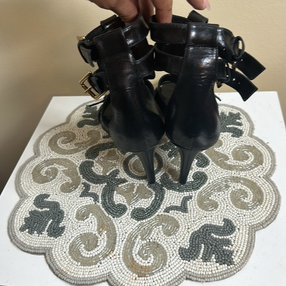 Vero curio  black leather heels made in Italy - Picture 4 of 8